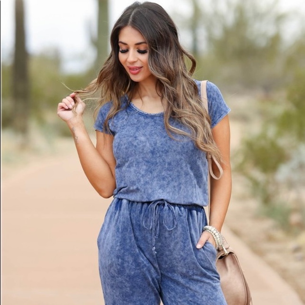 DO ALL THE THINGS JUMPSUIT - DENIM BLUE